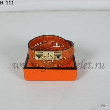 Hermes Rivale Double Wrap Bracelet Orange Gold